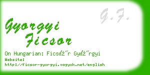 gyorgyi ficsor business card